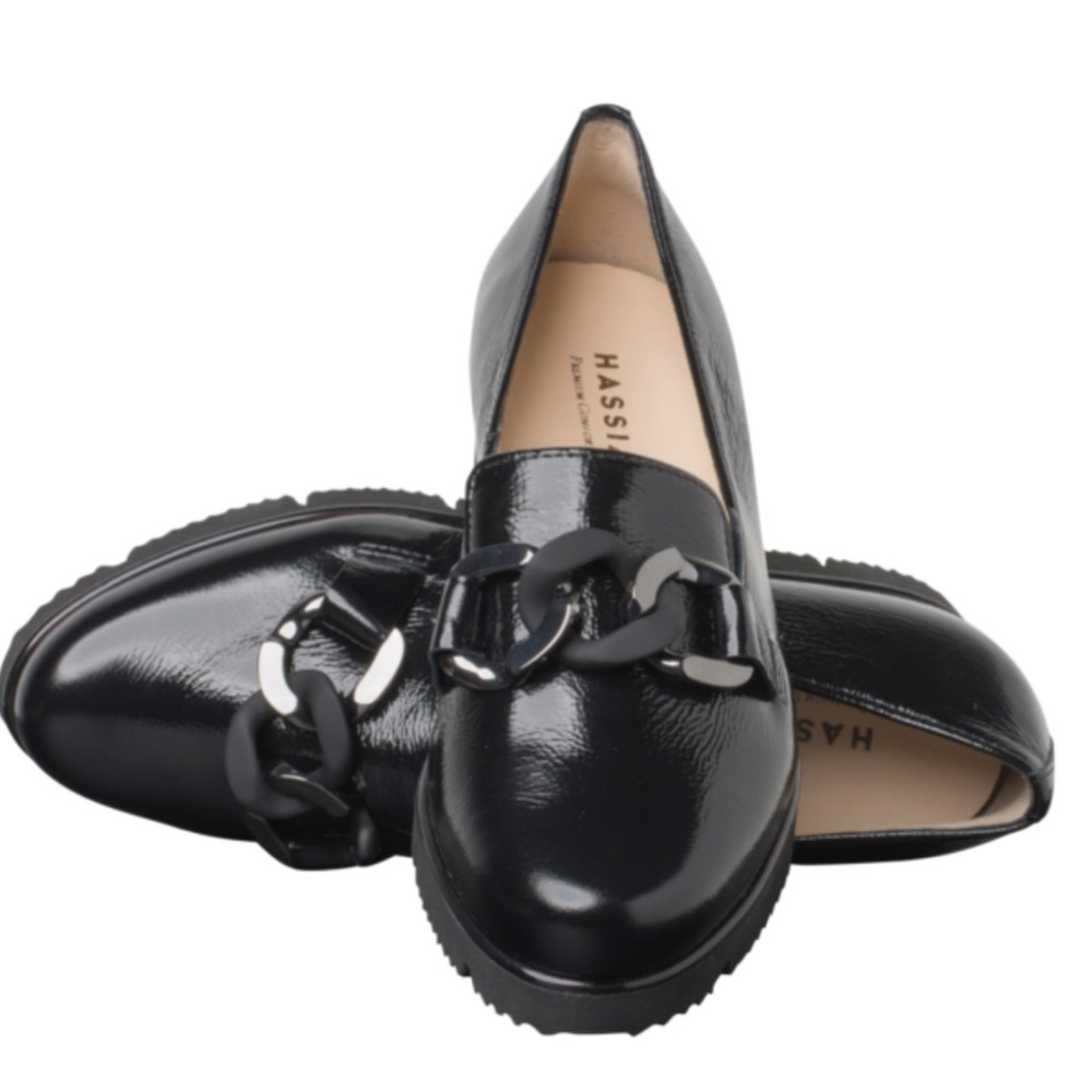 Hassia Premium Comfort Pisa Crinkle Lacquer Leather Loafer🖤